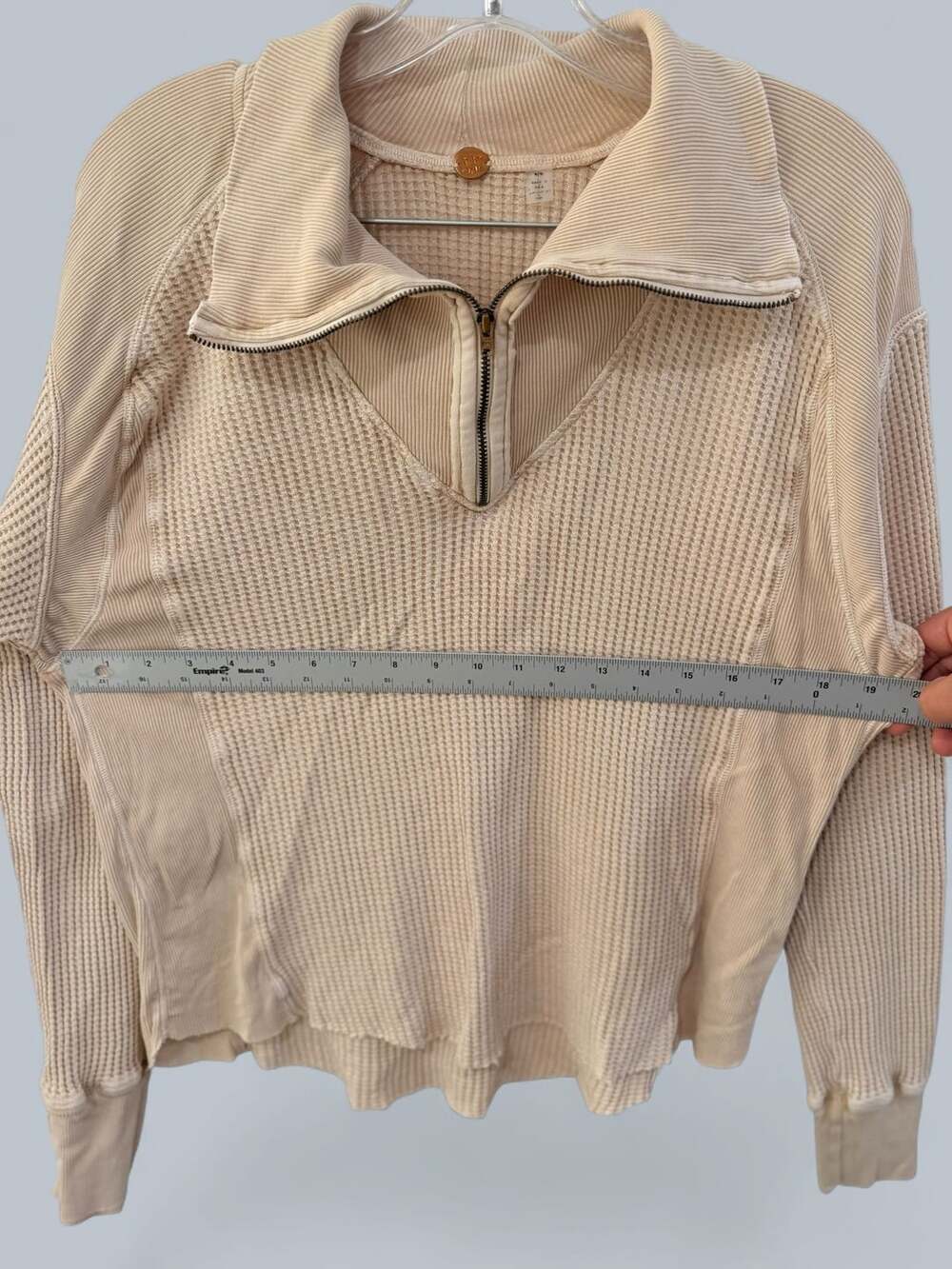 Free People FP One Ashton Zip Thermal Long Sleeve Ribbed Top M - Picture 10 of 10